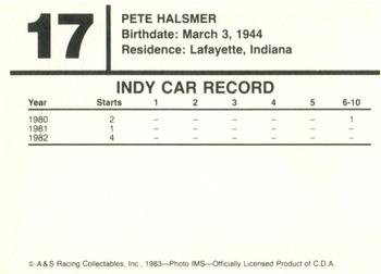 1983 A & S Racing Indy #17 Pete Halsmer Back