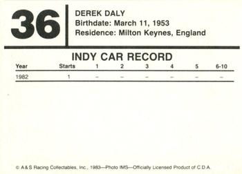1983 A & S Racing Indy #36 Derek Daly Back