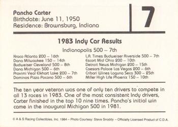1984 A & S Racing Indy #7 Pancho Carter Back