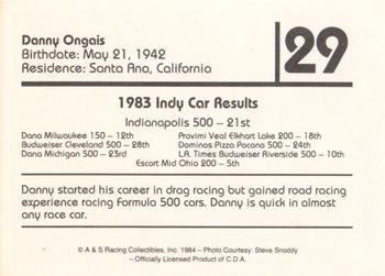 1984 A & S Racing Indy #29 Danny Ongais Back