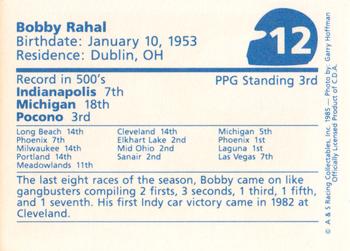 1985 A & S Racing Indy #12 Bobby Rahal Back