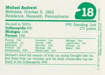 1987 A & S Racing Indy #18 Michael Andretti Back