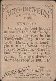 1911 American Tobacco Co. Auto Drivers #NNO Demoget Back