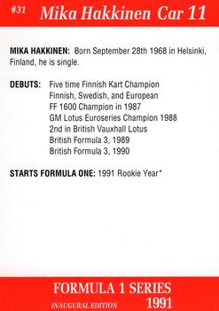 1991 Carms Formula 1 #31 Mika Hakkinen Back