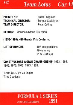 1991 Carms Formula 1 #32 Mika Hakkinen Back