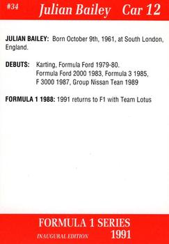 1991 Carms Formula 1 #34 Julian Bailey Back