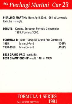 1991 Carms Formula 1 #64 Pierluigi Martini Back