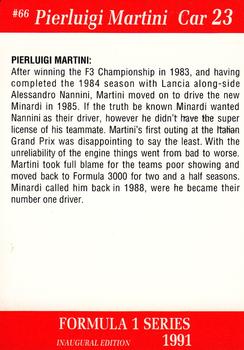 1991 Carms Formula 1 #66 Pierluigi Martini Back