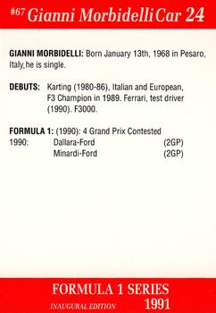 1991 Carms Formula 1 #67 Gianni Morbidelli Back