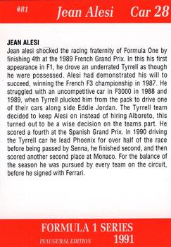 1991 Carms Formula 1 #81 Jean Alesi Back