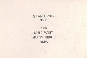1978-79 Grand Prix  #185 Carlo Facetti / Martini Finotto Back