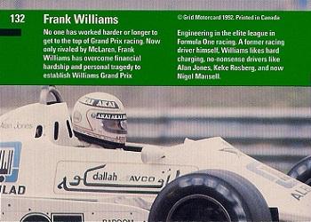 1992 Grid Formula 1 #132 Frank Williams Back