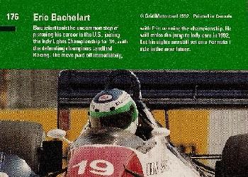 1992 Grid Formula 1 #176 Eric Bachelart Back