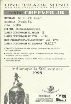2002 Indianapolis 500 #NNO Eddie Cheever Back
