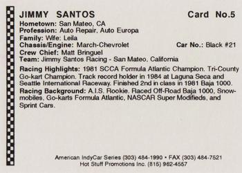 1991 Langenberg Hot Stuff American IndyCar Series #5 Jimmy Santos Back