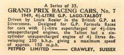 1962 Petpro Limited Grand Prix Racing Cars #7 Louis Rosier Back