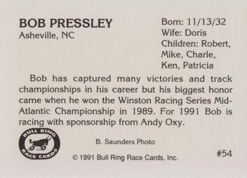 1991 Bull Ring #54 Bob Pressley Back