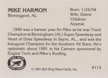 1991 Bull Ring #114 Mike Harmon Back