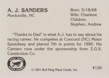 1991 Bull Ring #126 A.J. Sanders Back