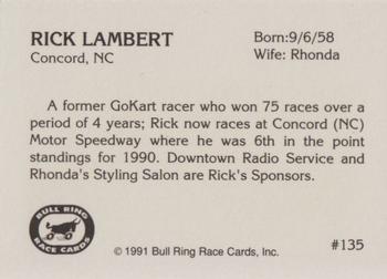 1991 Bull Ring #135 Rick Lambert Back