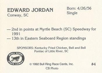 1992 Bull Ring #4 Edward Jordan Back