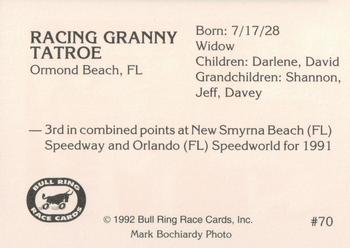1992 Bull Ring #70 Granny Tatroe Back