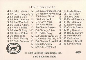 1992 Bull Ring #80 Randy Porter Back