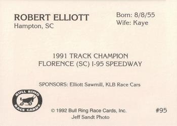 1992 Bull Ring #95 Robert Elliott Back