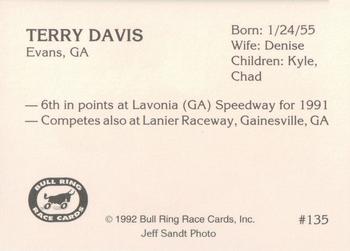 1992 Bull Ring #135 Terry Davis Back