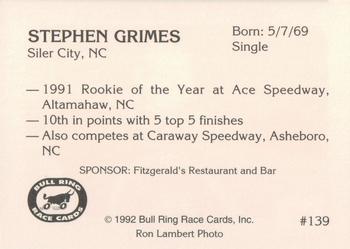 1992 Bull Ring #139 Stephen Grimes Back