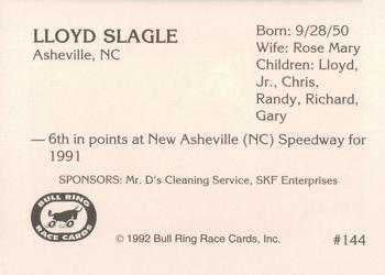 1992 Bull Ring #144 Lloyd Slagle Back