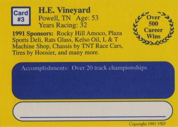 1991 Volunteer Racing Dirt Trax #3 H.E. Vineyard Back