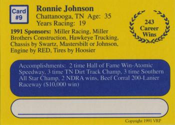 1991 Volunteer Racing Dirt Trax #9 Ronnie Johnson Back