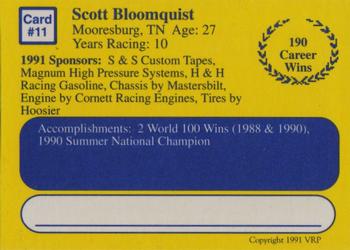 1991 Volunteer Racing Dirt Trax #11 Scott Bloomquist Back