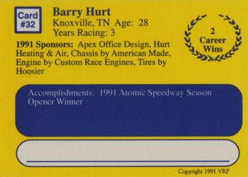 1991 Volunteer Racing Dirt Trax #32 Barry Hurt Back