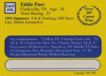 1991 Volunteer Racing Dirt Trax #45 Eddie Pace Back