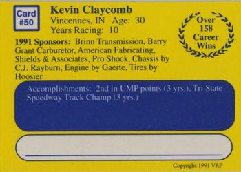 1991 Volunteer Racing Dirt Trax #50 Kevin Claycomb Back