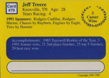 1991 Volunteer Racing Dirt Trax #70 Jeff Treece Back