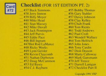 1991 Volunteer Racing Dirt Trax #72 Cover Back
