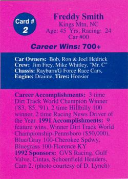 1992 Volunteer Racing Dirt Trax #2 Freddy Smith Back