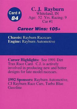 1992 Volunteer Racing Dirt Trax #84 C.J. Rayburn Back