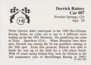 1991 Volunteer Racing Hav-A-Tampa #16 Derrick Rainey Back