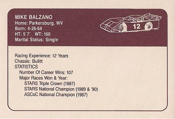 1991 JAGS #12 Mike Balzano Back