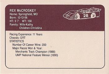 1991 JAGS #28 Rex McCroskey Back