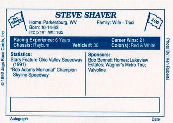 1992 JAGS #106 Steve Shaver Back