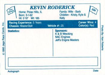 1992 JAGS #226 Kevin Roderick Back
