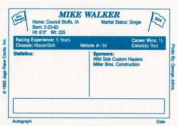 1992 JAGS #244 Mike Walker Back