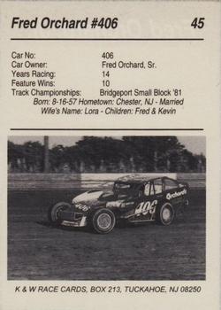 1991 K & W Dirt Track #45 Fred Orchard Jr. Back
