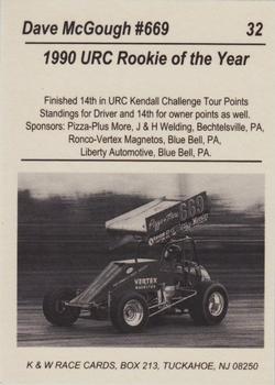 1991 K & W URC Sprints #32 Dave McGough Back