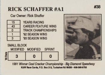 1994 K & W Dirt Track #38 Rick Schaffer Back